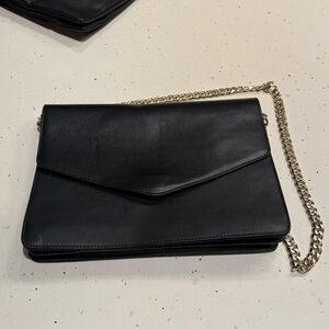 & Other Stories Genuine Leather envelope black bag EUC